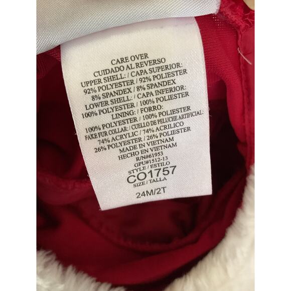 Jona Michelle Red Velvet Christmas Dress 24M/2T Fur Collar & Sequins - Picture 7 of 8